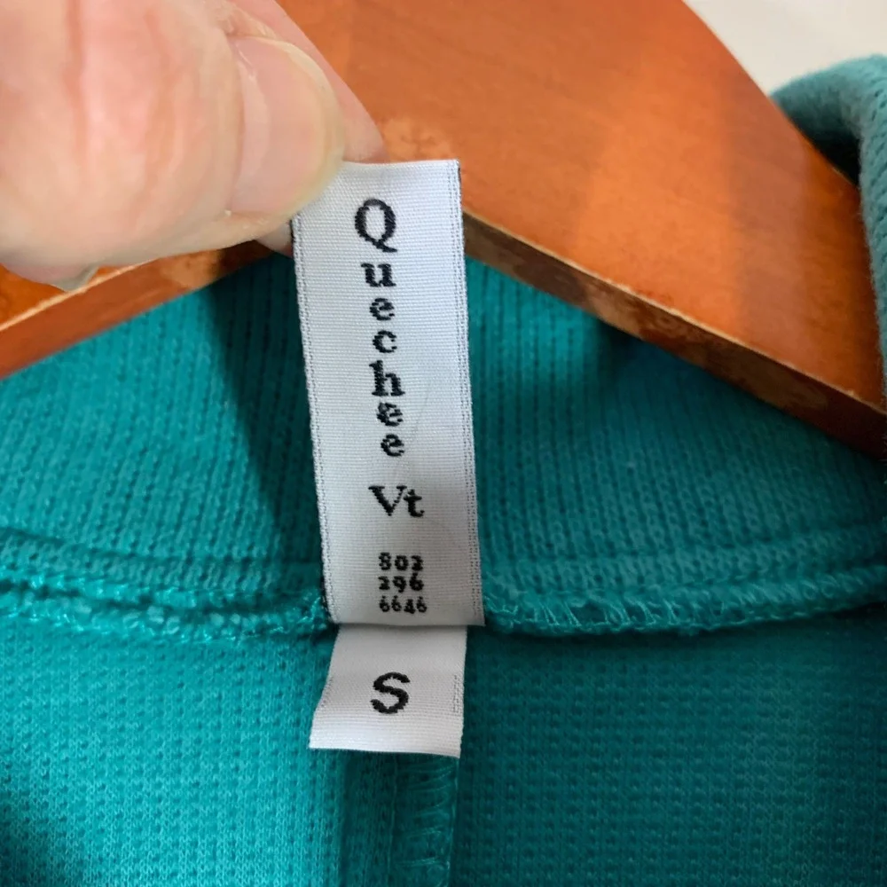 F.H. Clothing‎ Co Womens Teal Ribbed Full Zip Mock Neck Vest S USA Lagenlook